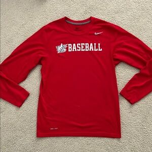 Nike USA BASEBALL Red Baseball Long Sleeve Shirt